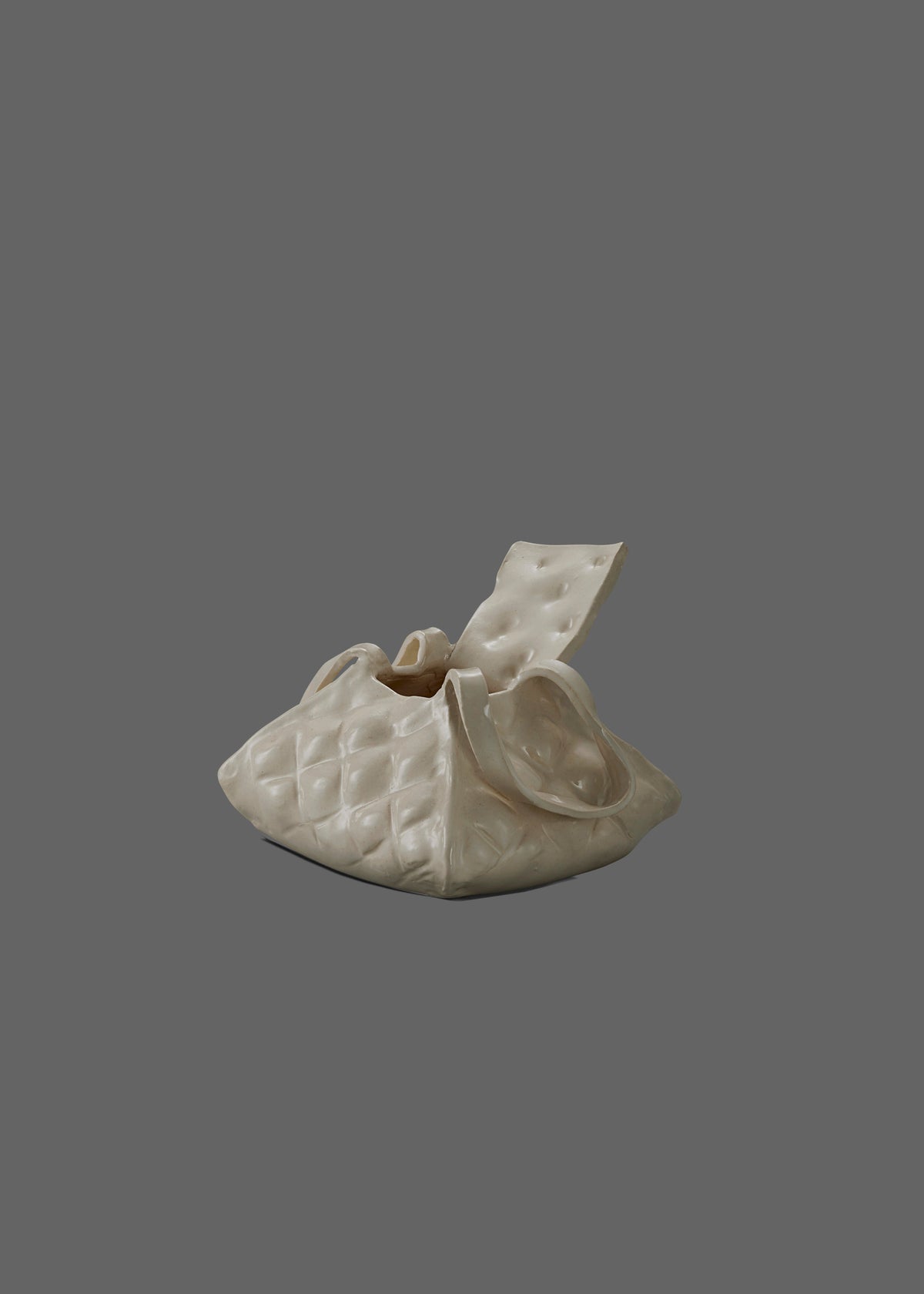 The Pillow Ceramic Vase in Glossy White Glaze