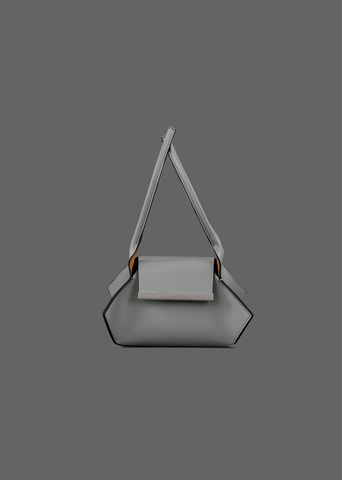 Swing leather bag in Color Cool Grey with Silver Hardware