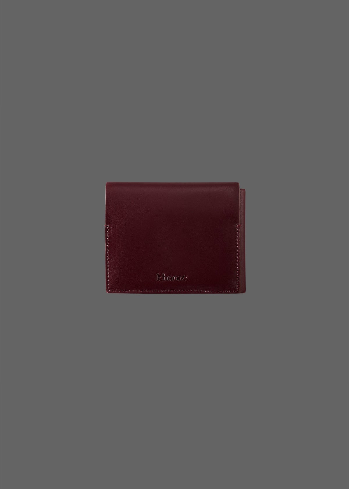 The Stacked Leather Tri-Fold Wallet in color Burgundy
