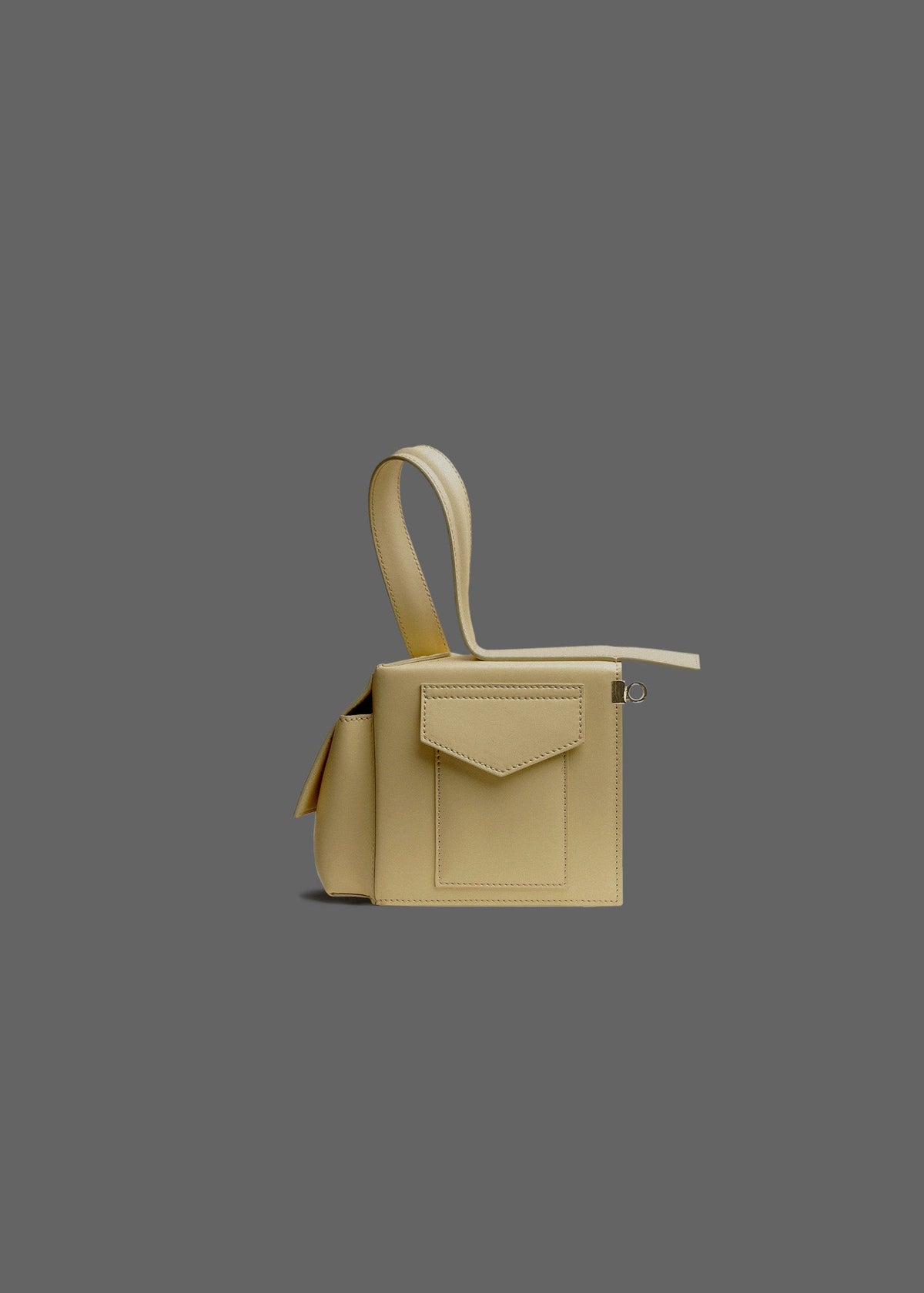 The Corner Guard Leather Handbag in color Eggshell Yellow