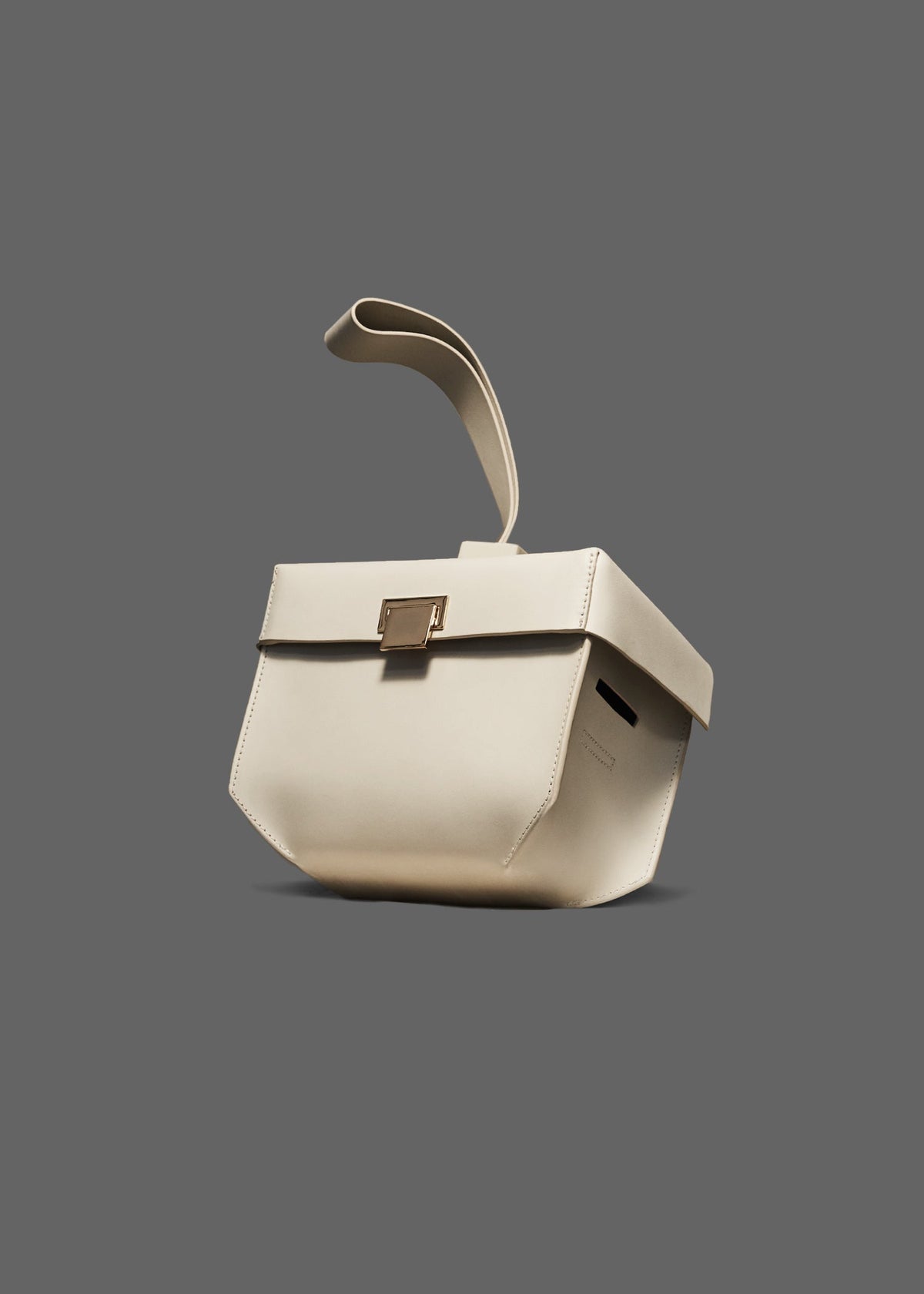 The Stacking 4 Leather Handbag in color Swan White